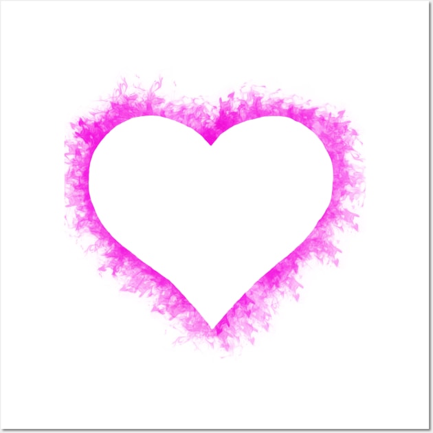 Pink flame heart Wall Art by shellTs